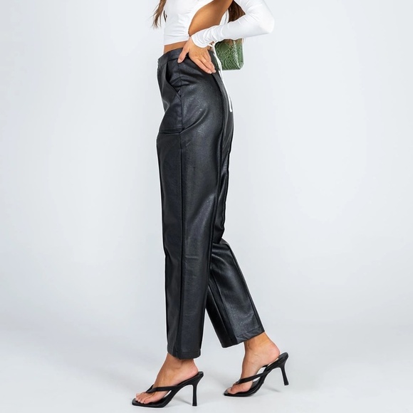 Princess Polly Encore Black Faux Leather Pants - Picture 3 of 9